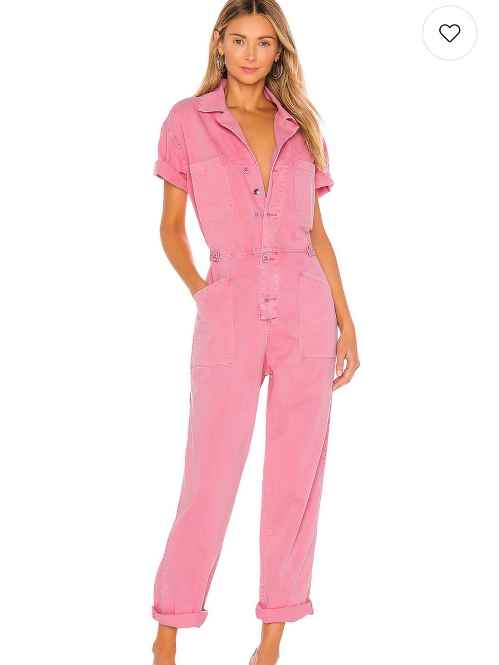 pistola Pink Short-Sleeve Utility Jumpsuit